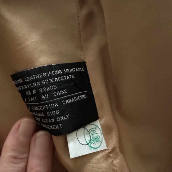 Danier Cream and Brown  leather car coat / Snakeskin Print size 8-10 - Picture 3 of 7